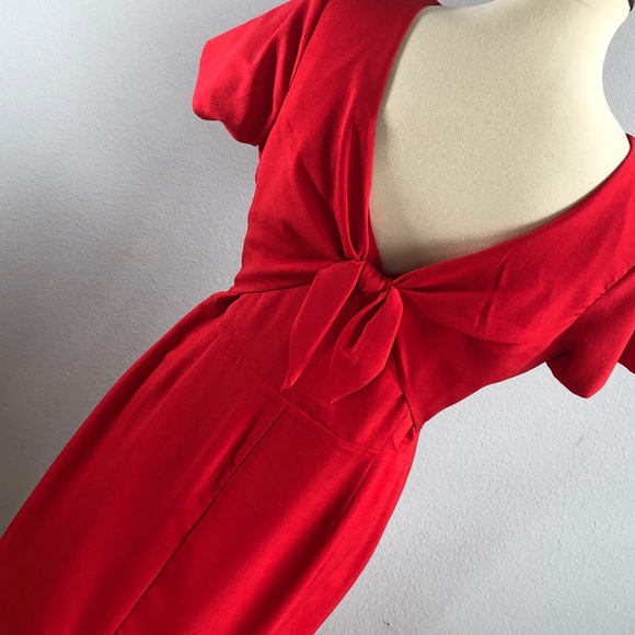 Alex Marie {red} Dress with Bow detail Back - Picture 2 of 7